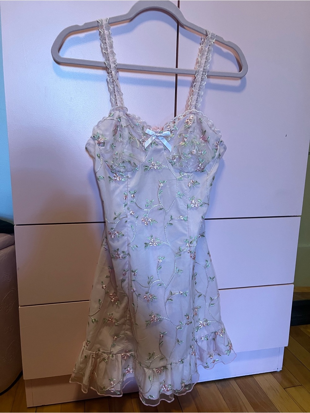 Pink dress, coquette/ballet core